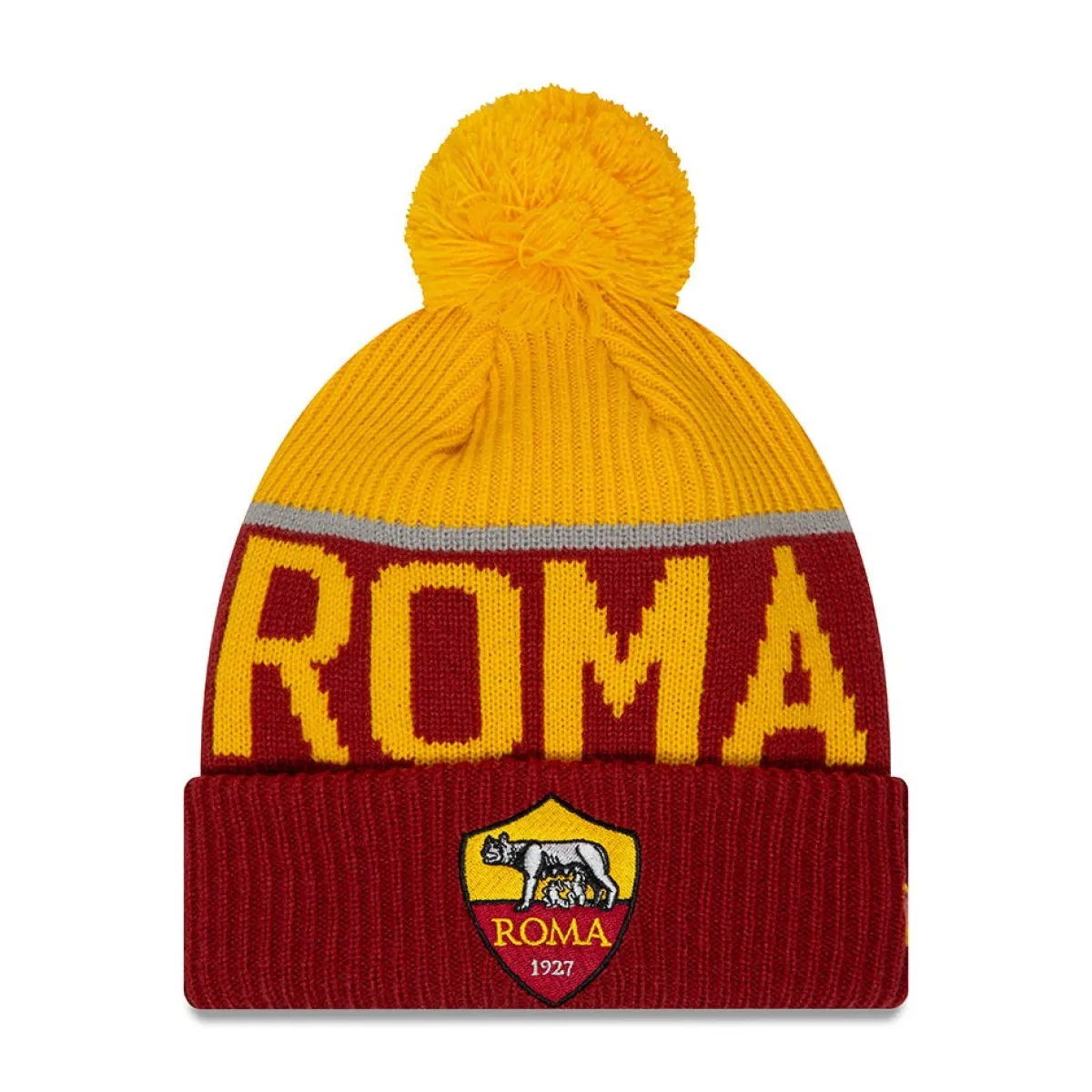 AS Roma Berretto Sport Knit logo Crest , Adulto, Rosso<Uomo Cappellini E Berretti | Cappellini E Berretti