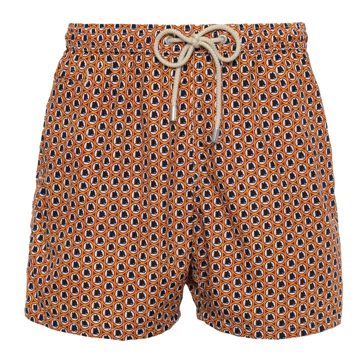 AS Roma Costume da bagno Saint Barth Logo Lupetto Micro Fantasy, Uomo, Arancione<Uomo Mare E Piscina | Costumi Da Bagno