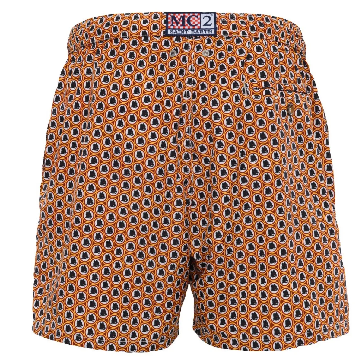 AS Roma Costume da bagno Saint Barth Logo Lupetto Micro Fantasy, Uomo, Arancione<Uomo Mare E Piscina | Costumi Da Bagno