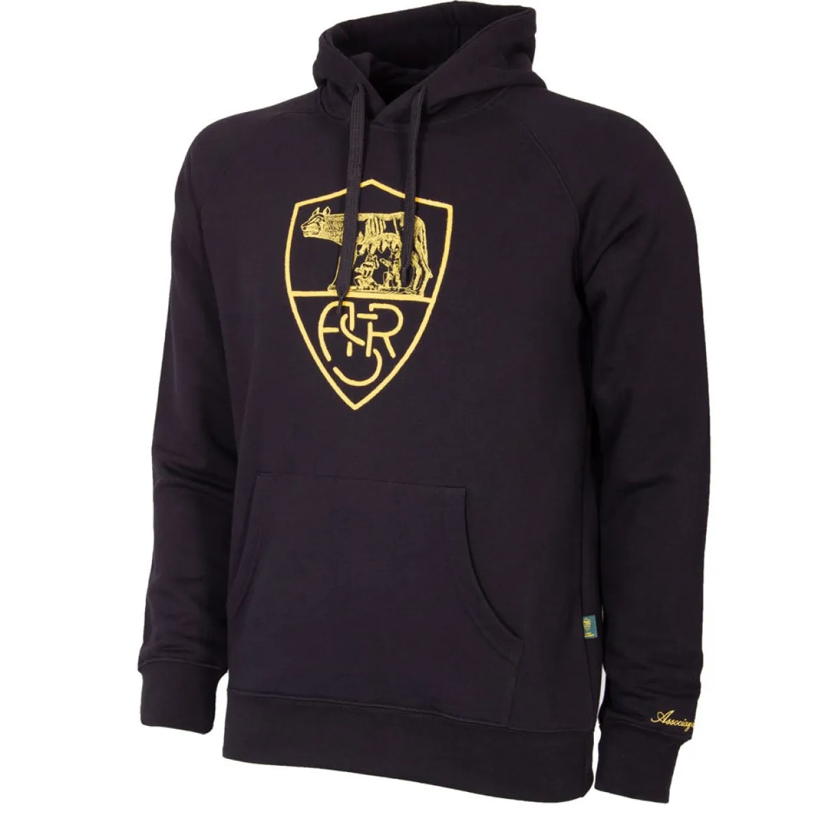AS Roma Felpa con cappuccio Heritage , Adulto, Nero<Uomo Felpe