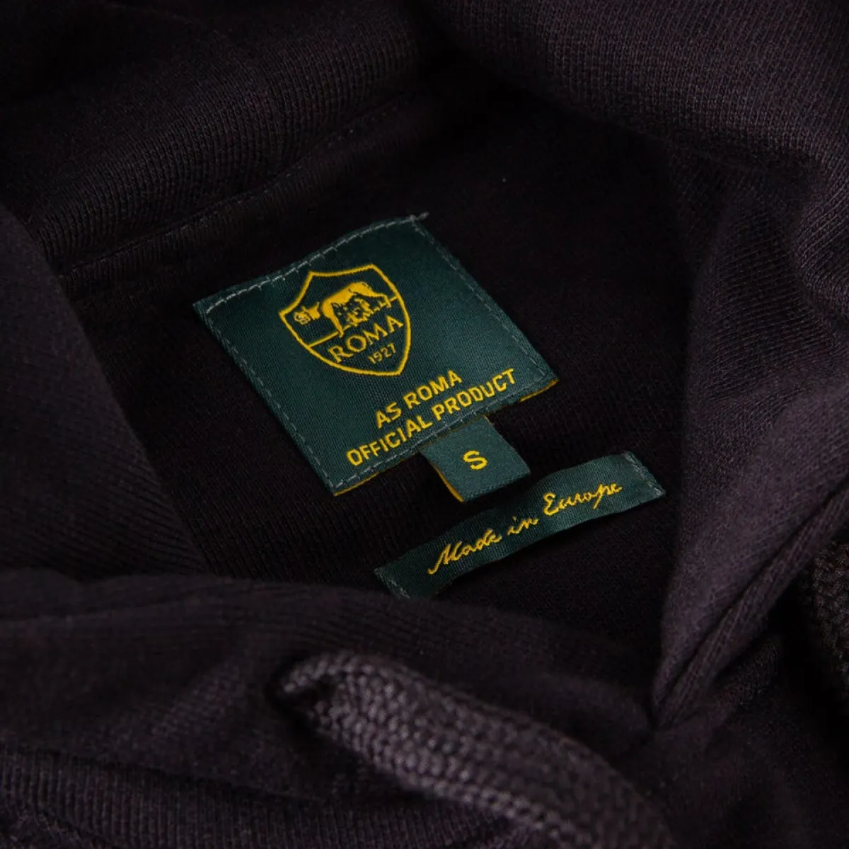 AS Roma Felpa con cappuccio Heritage , Adulto, Nero<Uomo Felpe