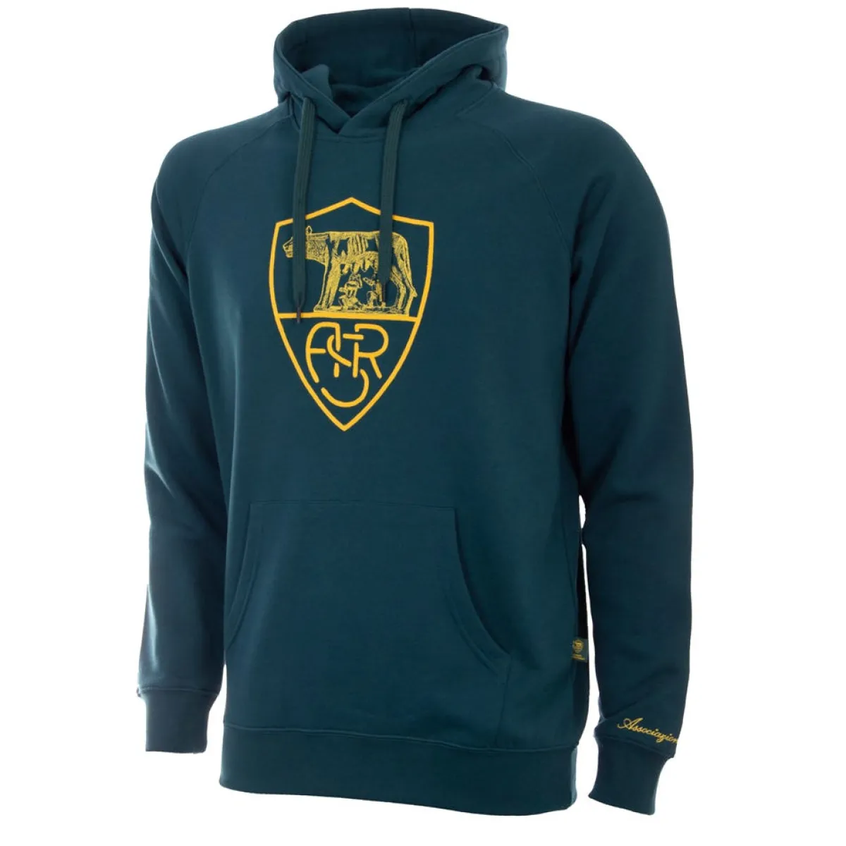 AS Roma Felpa con cappuccio Heritage , Adulto, Verde<Uomo Felpe