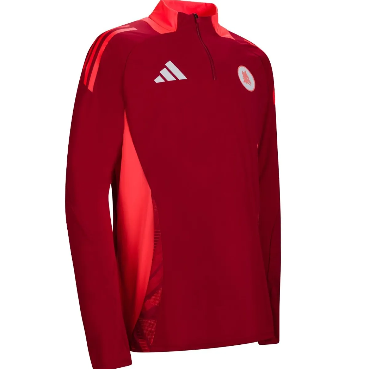 AS Roma Felpa da Allenamento Coach con Zip a Metà , Rossa, Uomo<Uomo Felpe