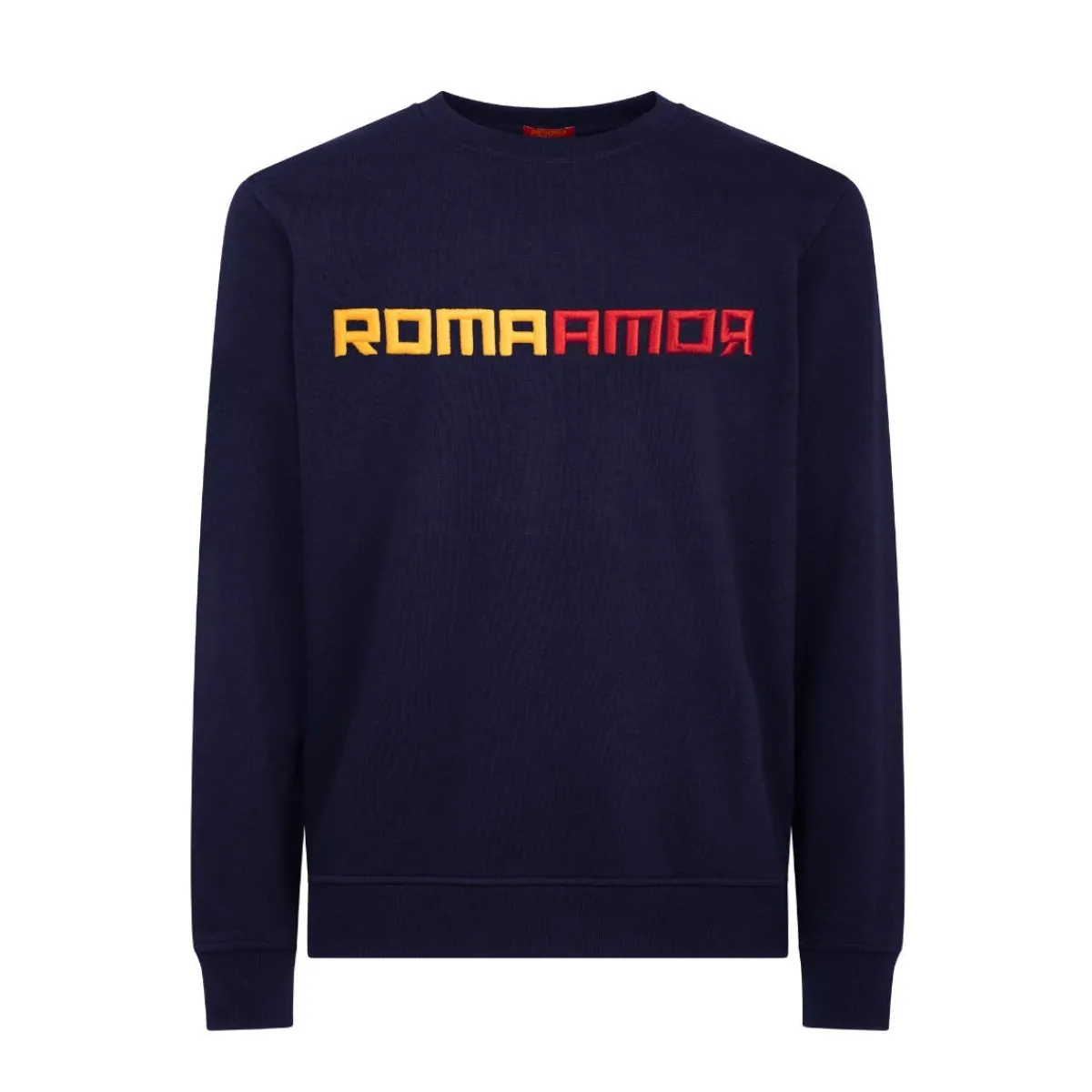 AS Roma Felpa girocollo logo ricamato ROMAMOR, Adulto, Blu<Uomo Felpe