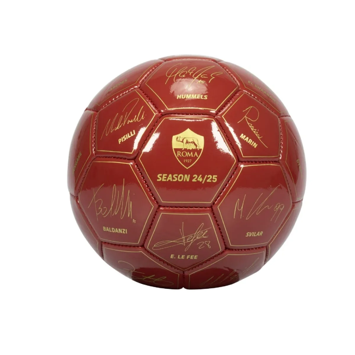 AS Roma Pallone da calcio con autografi calciatori 2024/25, Taglia 1< Palloni