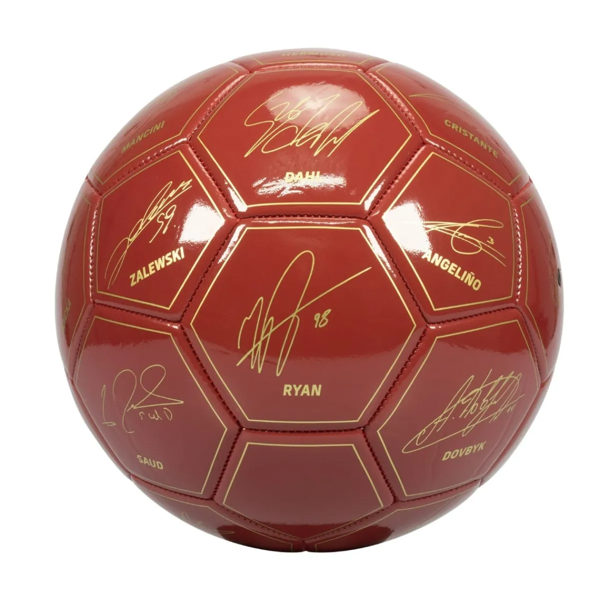 AS Roma Pallone da calcio con autografi calciatori 2024/25, Taglia 5< Palloni