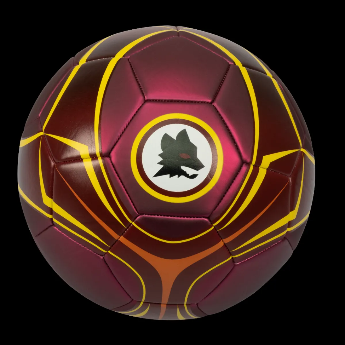 AS Roma Pallone da calcio finitura metallizata e Logo Lupo, Taglia 5< Palloni