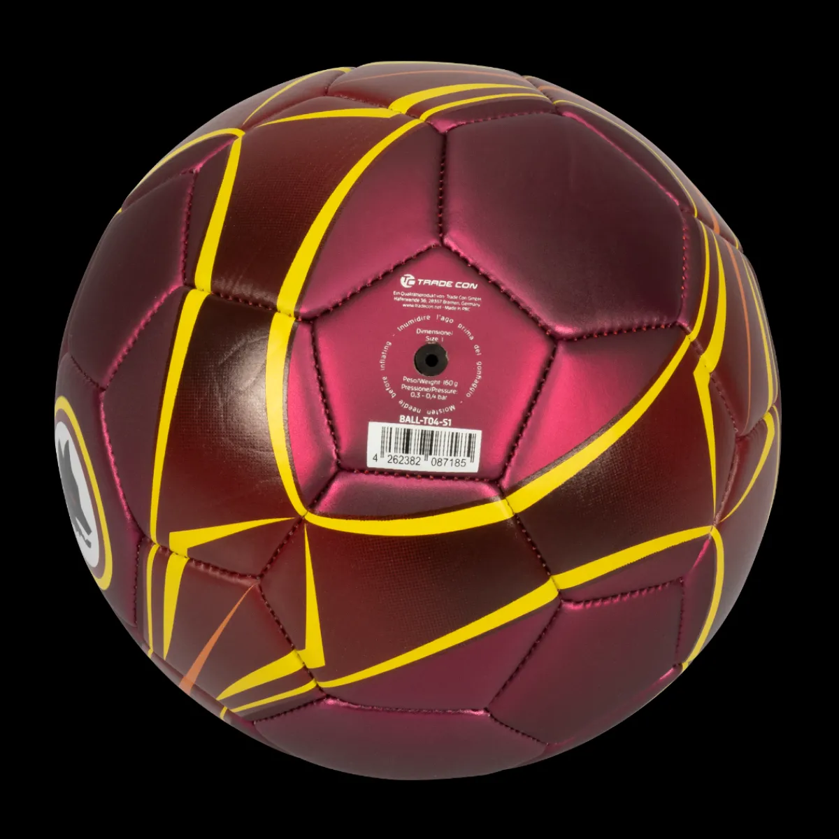 AS Roma Pallone da calcio finitura metallizzata e Logo Lupo, Taglia 1< Palloni
