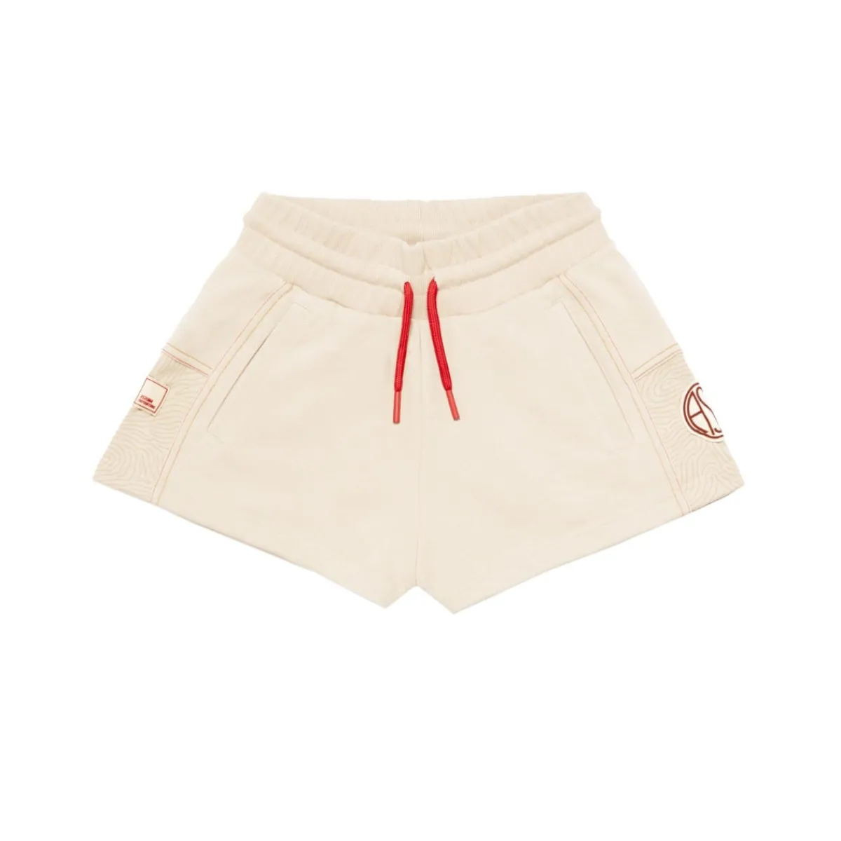 AS Roma Pantaloncini logo ASR, Donna, Crema<Donna Tute E Pantaloni