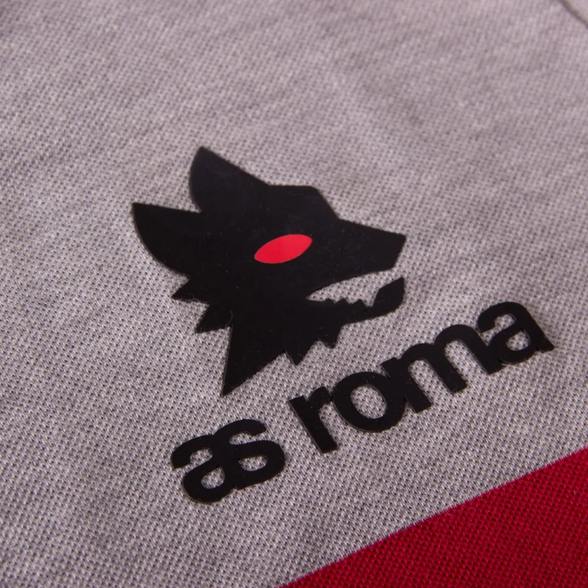AS Roma Polo retrò a righe con logo Lupetto , Adulto, Grigio<Uomo T-shirts E Polo