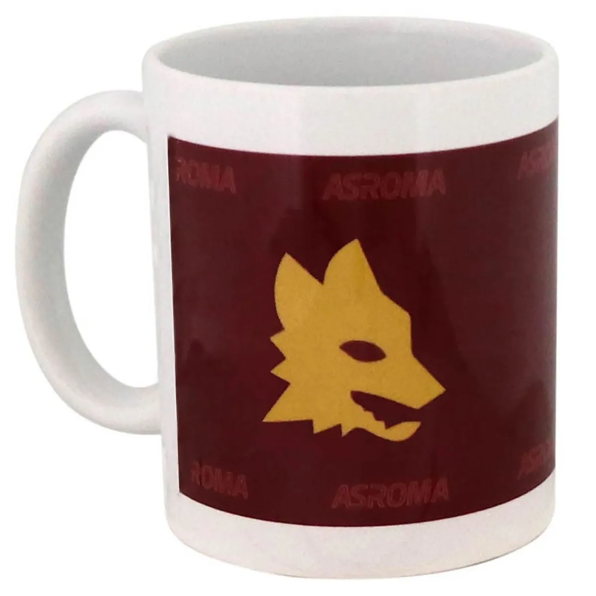 AS Roma Tazza in Ceramica Bordeaux con Logo Testa Lupa Gialla< Cucina