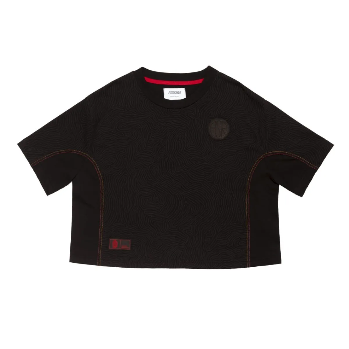 AS Roma T-shirt cropped logo ASR, Donna, Nero<Donna T-shirts E Polo