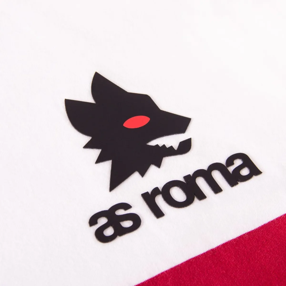 AS Roma T-shirt retrò righe e logo lupetto, Adulto, Bianco<Uomo T-shirts E Polo