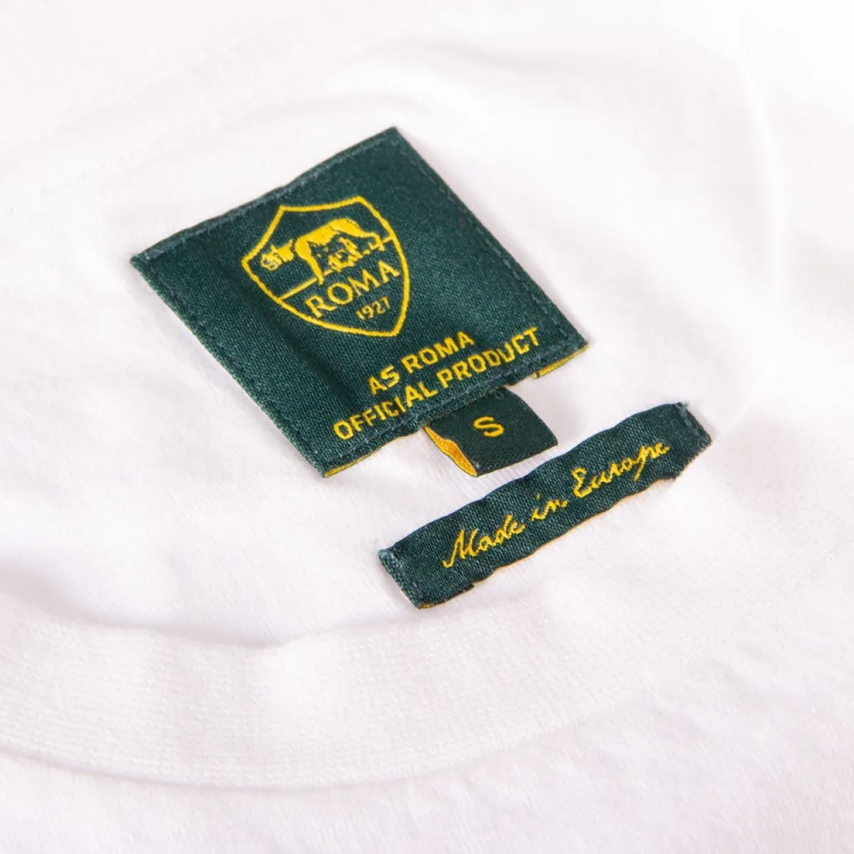 AS Roma T-shirt retrò righe e logo lupetto, Adulto, Bianco<Uomo T-shirts E Polo
