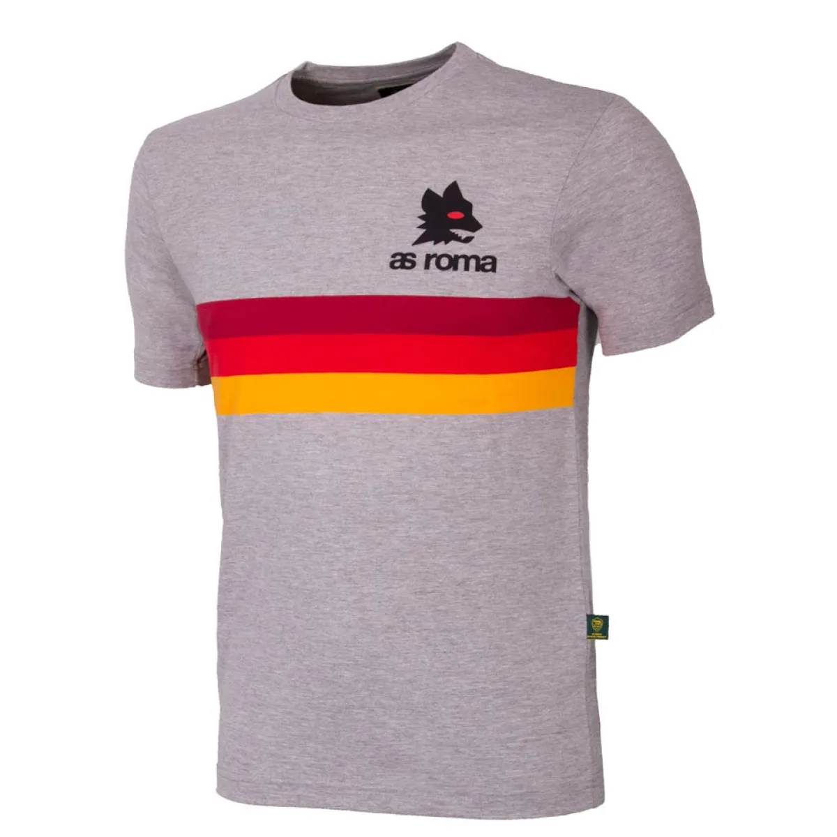 AS Roma T-shirt retrò righe e logo lupetto, Adulto, Grigio<Uomo T-shirts E Polo